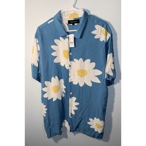 PACSUN Men's Hawaiian Shirt Floral Button Up Short Sleeve Rayon NEW NWT Size L